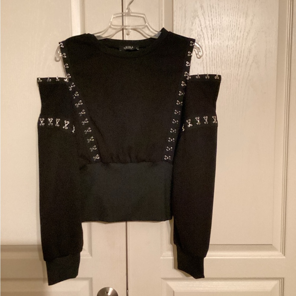 Black Akira nylon sweatshirt